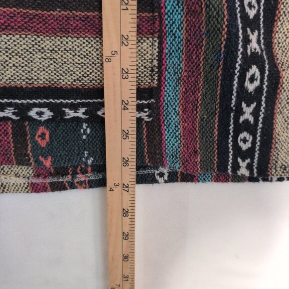 Vintage Green Baja-Style Woven Hoodie Pullover XL (Women) - Picture 4 of 8